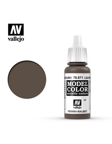 Vallejo Model Color 17 ml: marrón cuero oscuro